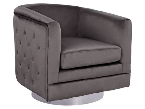 Πολυθρόνα Ophelia HM8494.01 Grey 80x80x76 εκ. Βελούδο