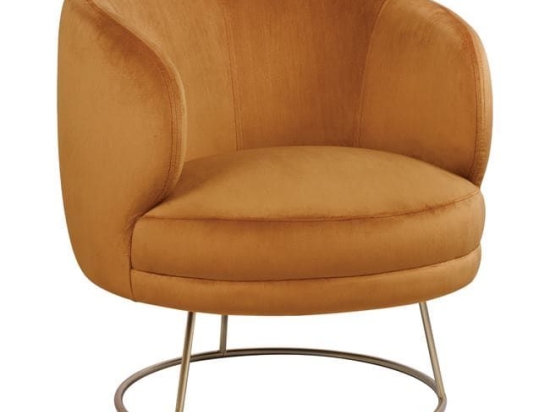 Πολυθρόνα Arien HM8403.09 Gold 80X75X82Υ εκ. Βελούδο, Μέταλλο
