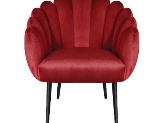 Πολυθρόνα Vivien HM8631.06 Red 67x64x77Y εκ. Βελούδο, Μέταλλο