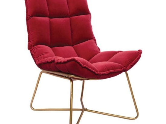 Πολυθρόνα Dejana HM8632.06 Red 89x62x89Y εκ. Βελούδο, Μέταλλο