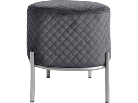 Σκαμπό Sinta HM8638.01 Grey 42x42x39Υ εκ. Βελούδο, Μέταλλο