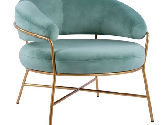 Πολυθρόνα Trudi HM8639.07 Pistachio 84x79x74Υ εκ. Βελούδο, Μέταλλο