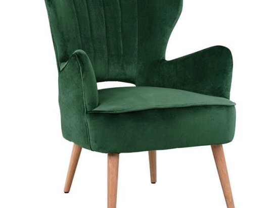 Πολυθρόνα-Μπερζέρα Mylie Dark Green HM8394.03 66x75x91Υ εκ. Βελούδο, Ξύλο
