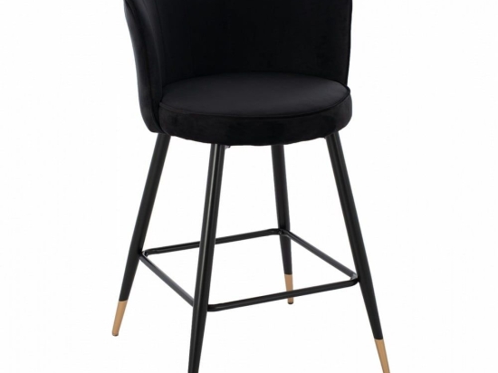 Σκαμπό Bar Μεσαίου Ύψους Vesna HM8736.04 50x50x90cm Black Βελούδο, Μέταλλο