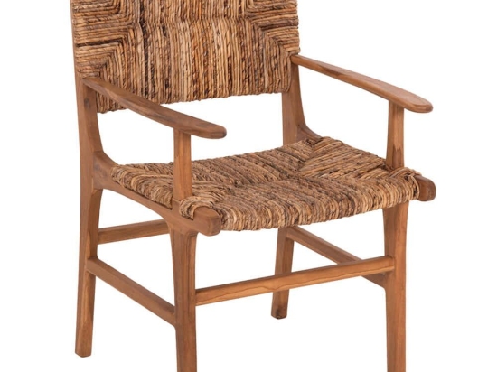 Πολυθρόνα HM9400.11 57,5x59x87cm Natural Ξύλο,Ψάθα