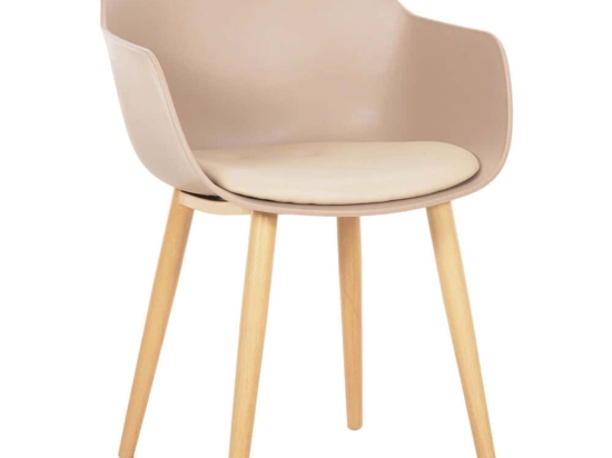 Καρέκλα Lucie HM8242.11 56x55,5x80cm Cappuccino Μέταλλο,Πολυπροπυλένιο