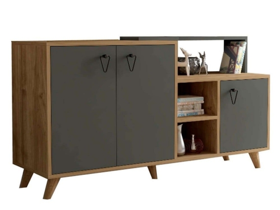 Μπουφές Με 3 Πόρτες HM9429.01 143x42,3x78,6cm Walnut-Anthracite