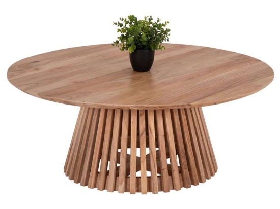 Τραπέζι Σαλονιού Στρογγυλό Frantz HM9523.01 Φ100x40cm Mindi Από Μασίφ Ξύλο Natural Ξύλο