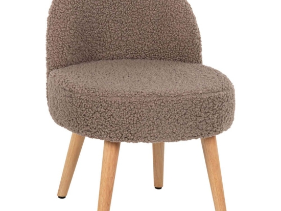 Σκαμπό Με Πλάτη Yasmine HM8395.25 47x46x64,5cm Μπουκλέ Ύφασμα Light Brown