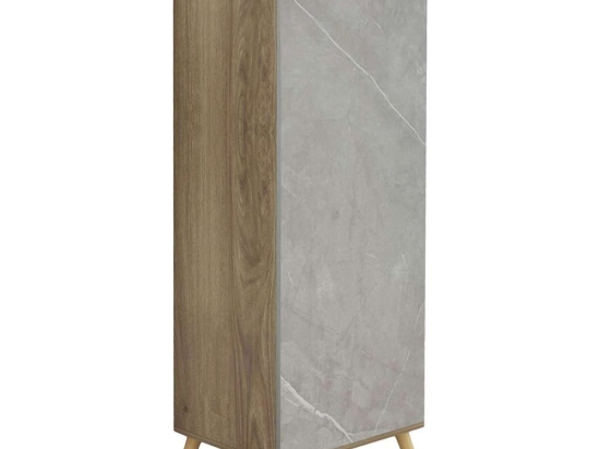 Παπουτσοθήκη - Ντουλάπι Alvaro HM8954.11 50x38x135cm Εφέ Μαρμάρου Sonoma-Light Grey Μελαμίνη