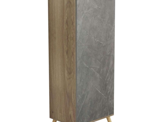 Παπουτσοθήκη - Ντουλάπι Alvaro HM8954.14 50x38x135cm Εφέ Μαρμάρου Sonoma-Stone Μελαμίνη