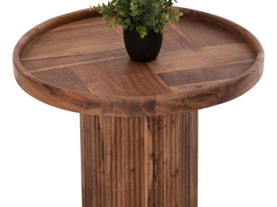 Τραπέζι Σαλονιού Rajjeh HM9693 Φ60x45cm Walnut