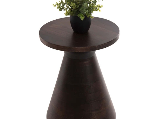Τραπεζάκι Βοηθητικό Foss HM9699 Φ35x45cm Dark Brown