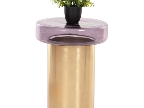 Τραπεζάκι Βοηθητικό Carmo HM9728 Φ39x54cm Purple-Gold