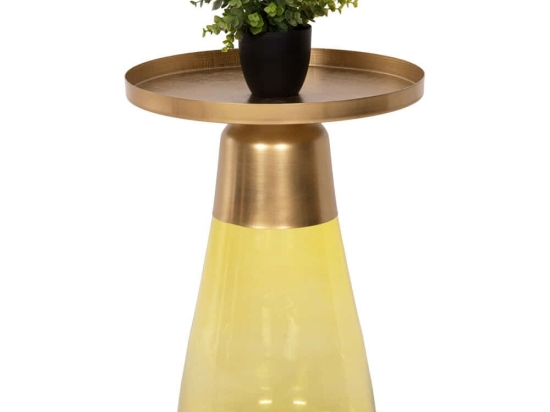 Τραπεζάκι Βοηθητικό Valery HM9732 Φ39,5x52cm Green-Gold