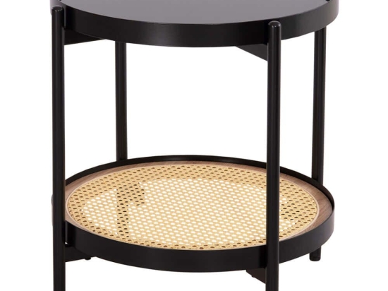 Τραπεζάκι Βοηθητικό Seitz HM18031 Φ50x55,5cm Black-Natural