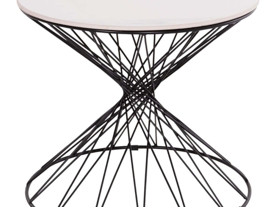 Τραπεζάκι Βοηθητικό Gresam HM18039.01 Φ50x44cm White-Black