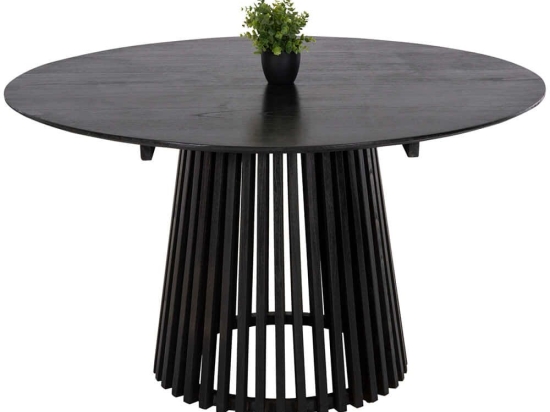 Τραπέζι Τραπεζαρίας Frantz HM9457.12 Mindi Φ150x75cm Από Μασίφ Ξύλο Black Ξύλο