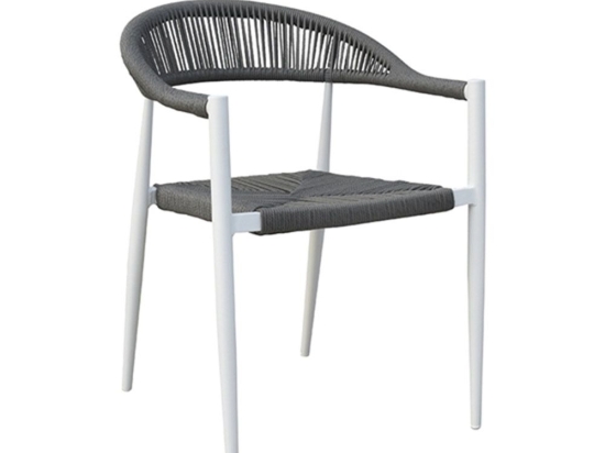 Πολυθρόνα Αλουμινιου Valeria 6.0206 57x57x78cm White-Grey Zita Plus
