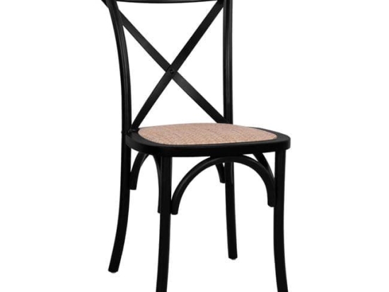 Καρέκλα Owen Black HM8575.02 45x55,5x90 εκ. Ξύλο,Ψάθα