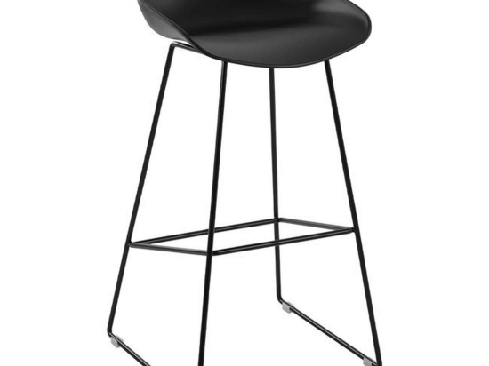 Σκαμπώ Μεταλλικό HM8450.02 Black Σετ 2τμχ Μέταλλο,Πολυπροπυλένιο