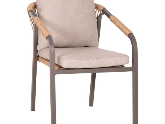Πολυθρόνα Maerly HM6051.04 55,5x62,5x85cm Με Μαξιλάρια Beige-Champagne