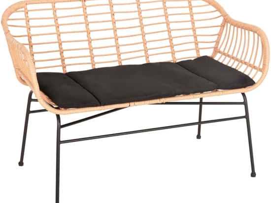 Παγκάκι Allegra HM6077 120x62x80cm Natural-Black