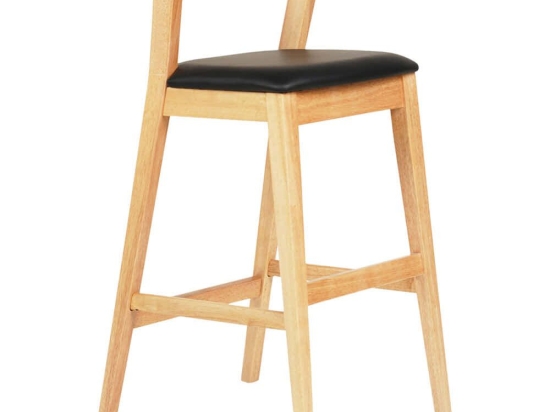 Σκαμπό Bar Nami HM9952.01 47,5x59x102,5cm Oak-Black Rubberwood,Pu