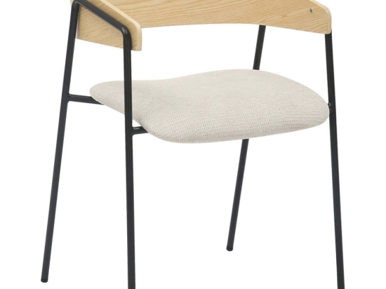 Καρέκλα Korin HM9975.01 54x51x72,5cm Beige Μέταλλο,Ύφασμα