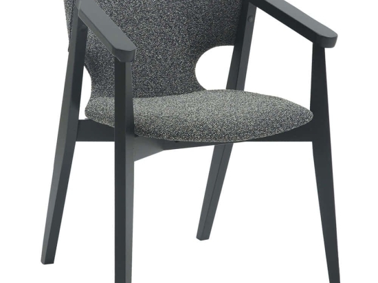 Πολυθρόνα Yeger HM9995.01 62,5x60x79cm Black-Grey Ξύλο,Ύφασμα