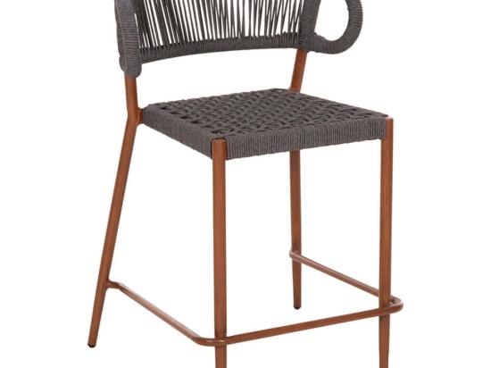 Σκαμπό Bar Eulo HM6087.01 60x60x99cm Walnut-Grey
