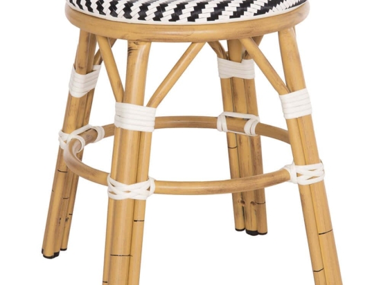 Σκαμπό Chino HM6285.03 Φ36x46cm Black-White