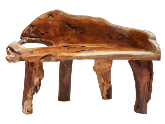 Παγκάκι HM9398 100x40/50x80cm Από Μασίφ Ξύλο Τeak-Natural Ξύλο