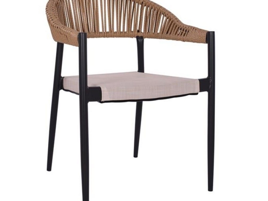 Πολυθρόνα Αλουμινίου Με Round Wicker Μπεζ - Εκρού HM5299.01