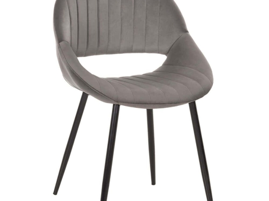 Καρέκλα Oden HM9001.01 52x55x84cm Grey Βελούδο, Μέταλλο