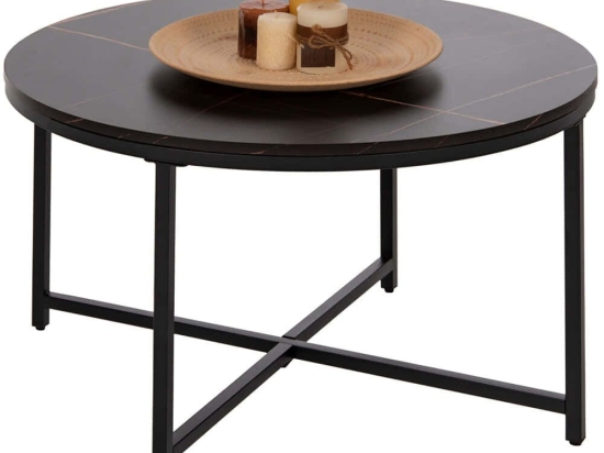 Τραπέζι Σαλονιού HM9420.03 Φ80x48,5cm Marble Effect Black