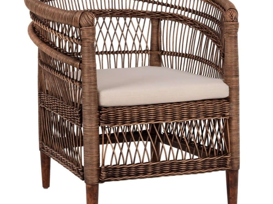 Πολυθρόνα Malawi HM9635.01 80x70x86cm Με Μαξιλάρι Brown-White