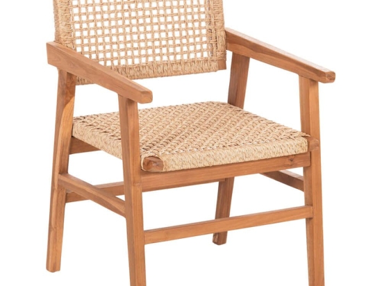 Πολυθρόνα Bjorn HM9403.21 56x56x83cm Natural Ξύλο,Σχοινί