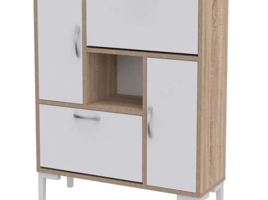 Παπουτσοθήκη Medy HM18187.04 86,5x30x109cm Sonoma-White Μελαμίνη