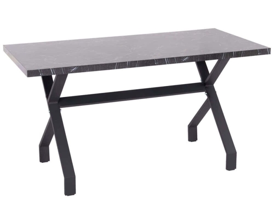 Τραπέζι Lana HM18221.02 140x70x72,5cm Marble Effect Black Μελαμίνη,Μέταλλο