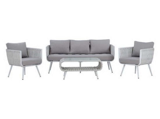 Σετ Σαλόνι 4τμχ HM5282.12 Λευκό 180x74x83cm 5 Θέσεων
