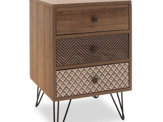 Κομοδίνο Boho 066-000007 40x40x59 Walnut Mdf,Μέταλλο