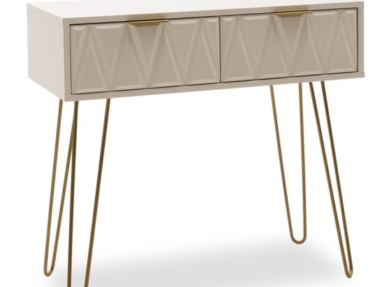 Κονσόλα Isla 066-000008 80x39x74 White-Gold Μοριοσανίδα, Μελαμίνη