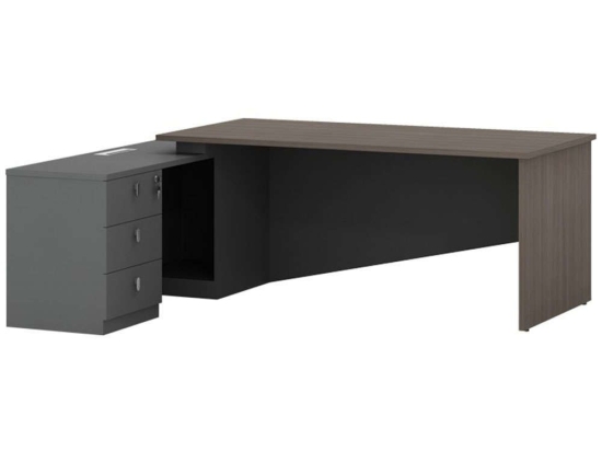 Γραφείο Επαγγελματικό Denith 069-000064 Αριστερή Γωνία 220x180x75cm Anthracite-Walnut