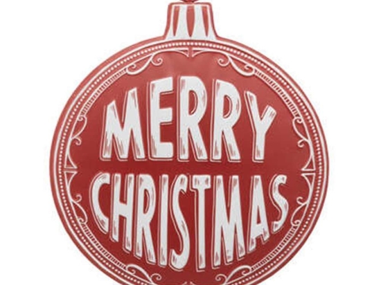 Χριστουγεννιάτικη Μπάλα Μεταλλική Merry Xmas 07.191530 50cm Red