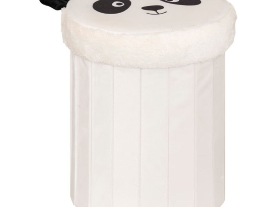 Σκαμπό Παιδικό Με Αποθ/κό Χώρο Panda 07.203890A Φ30x38cm White-Black