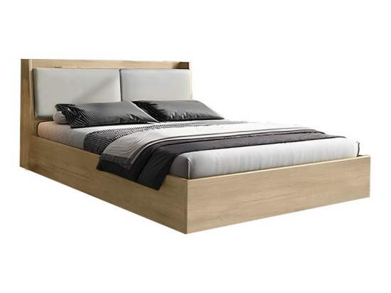Κρεβάτι Akvare (Για Στρώμα 150x200cm) 072-000127 Με Αποθηκευτικό Χώρο 151x201x98cm Natural Διπλό