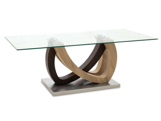 Τραπεζάκι Σαλονιού Masai 093-000003 120x60x43cm Sonoma-Walnut Μέταλλο,Γυαλί