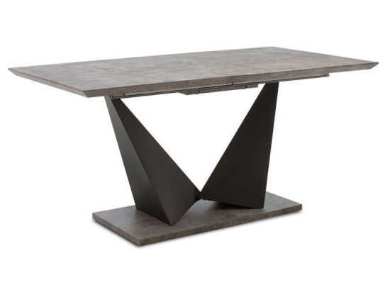 Τραπέζι Gordon Επεκτεινόμενο 093-000008 160-200x90x75cm Grey Cement - Black Mdf,Μέταλλο