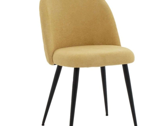Καρέκλα Graceful Μπουκλέ 093-000020 50x53x83cm Yellow-Black Μέταλλο,Ύφασμα